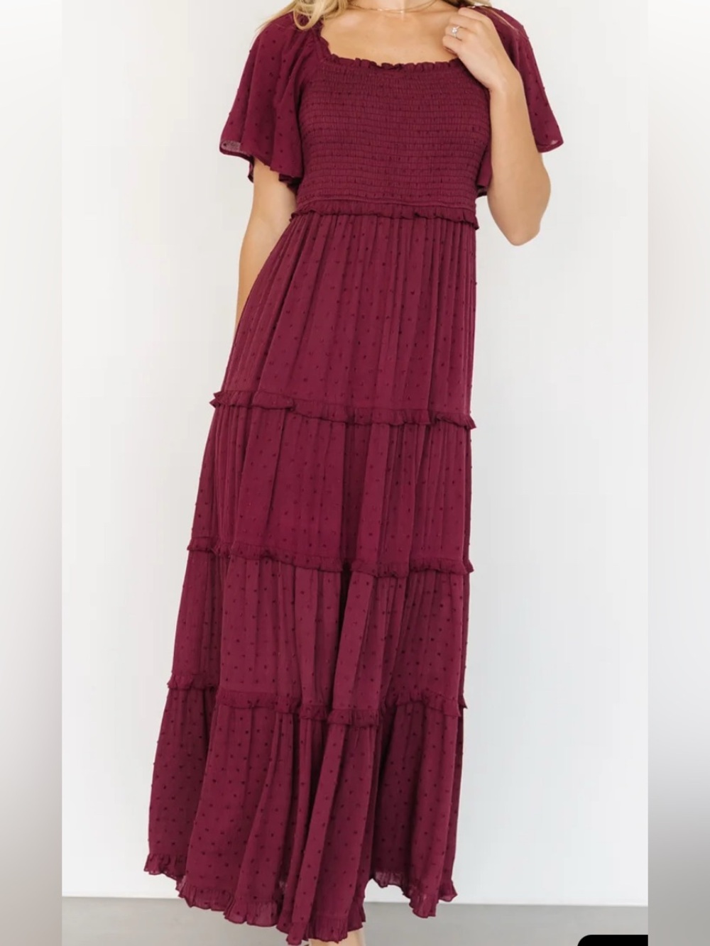 NWT Baltic Born Lenora Smocked Dotted Maxi Dress - Medium
